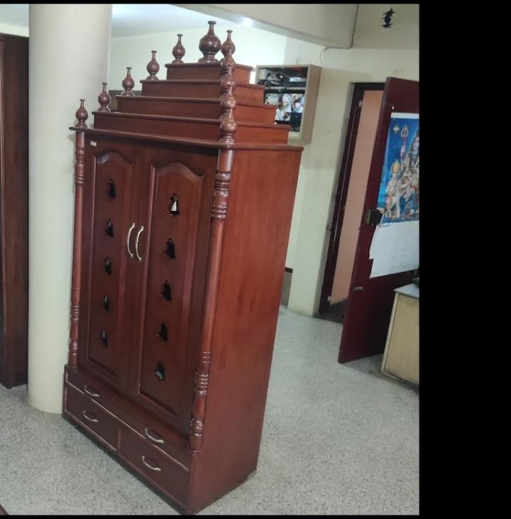 South Indian 3-Tiered Gopuram Teak Pooja Mandapam
