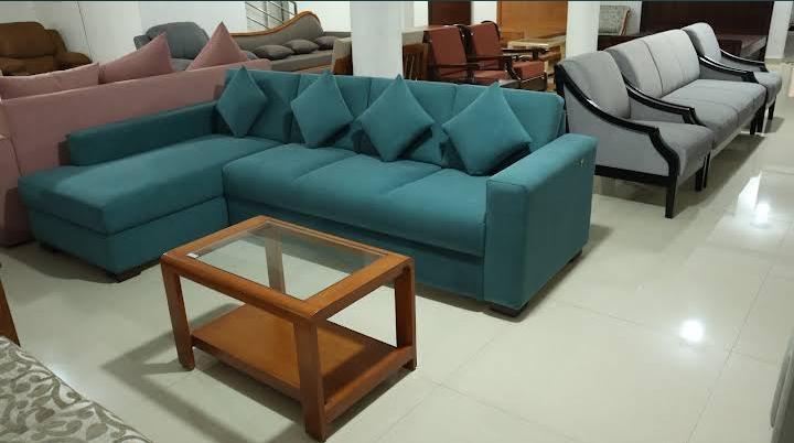 Azure Luxe L-Sectional Fabric Lounge Suite